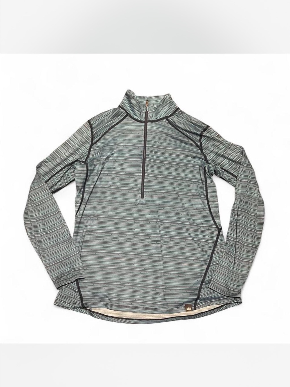 Women’s REI Co-Op Blue Striped Long Sleeve 1/2 Zip Pullover